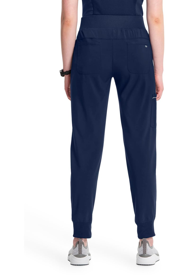 Cherokee Infinity Womens Scrub Jogger Pants, Mid Rise, Moisture Wicking, Wrinkle-Resistant, 360 Stretch, 5 Pockets - CK110A, L Tall, Navy - Image 2